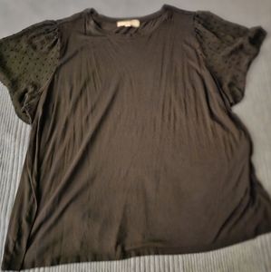 LOFT plus size, black blouse with flowy sleeves size 24/26